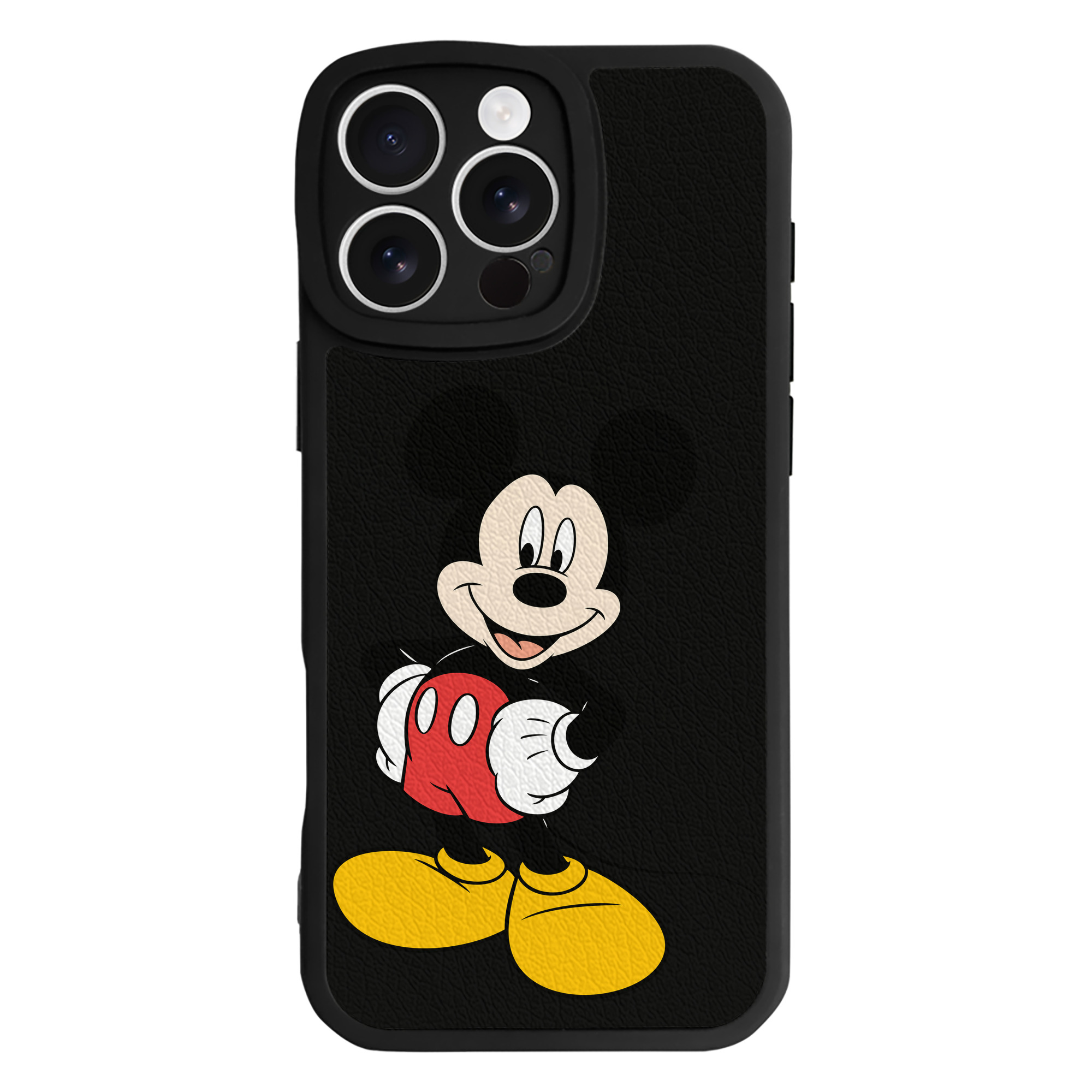 （画像用） ミッキーマウス Mickey Mouse 【iPhone 16シリーズ対応】シリコンスマホケース（レザー調） 材質：シリコン